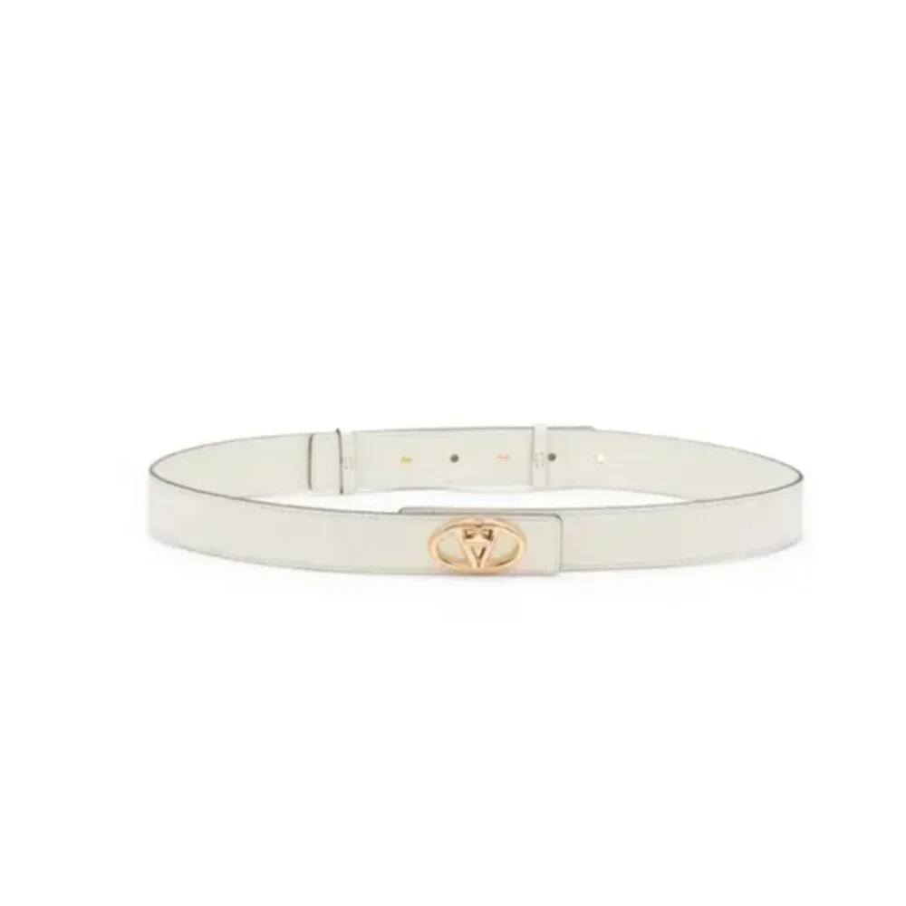 Valentino Garavani Belt VLOGO Locker Buckle Leather Ivory 90/36